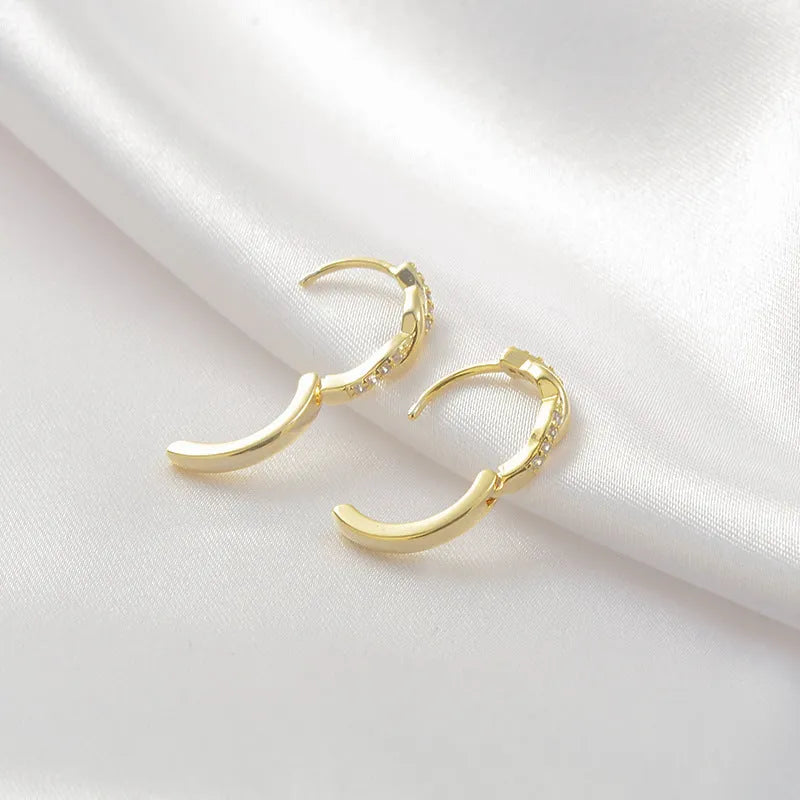 Geometric hemp rope earclip earrings in gold or silver colour with round European style elements