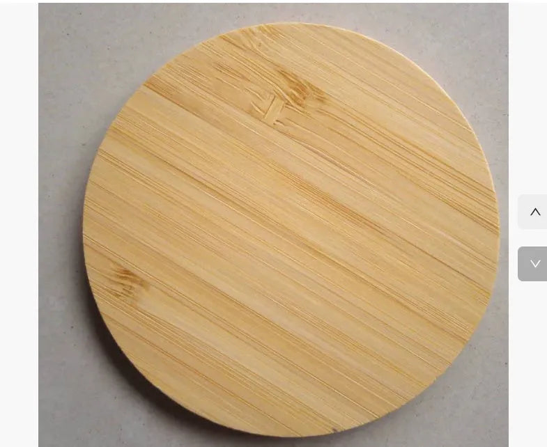 Square bamboo wood 5W wireless charging pad with Qi certification