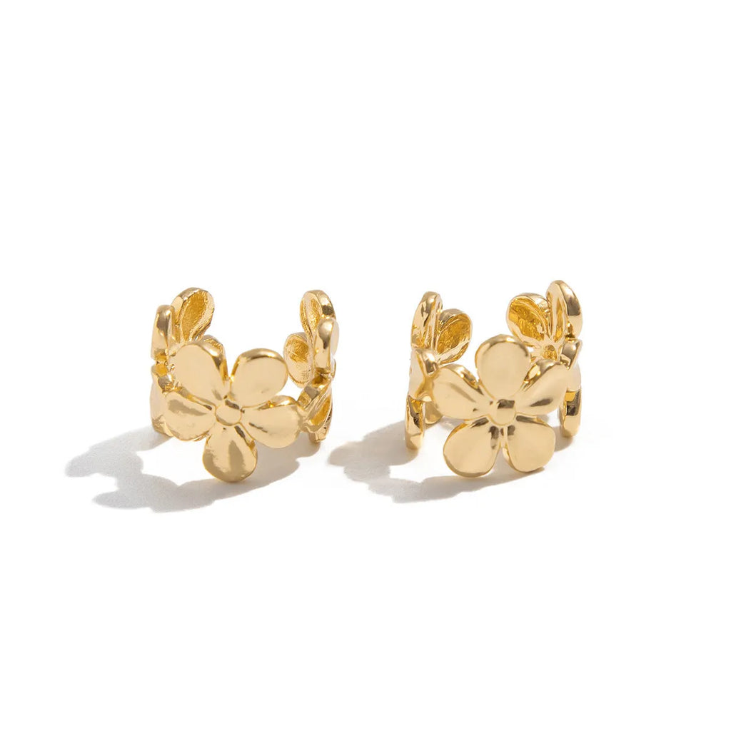 Women's beach vacation earrings with starfish scallop design in electroplated 02 gold colour