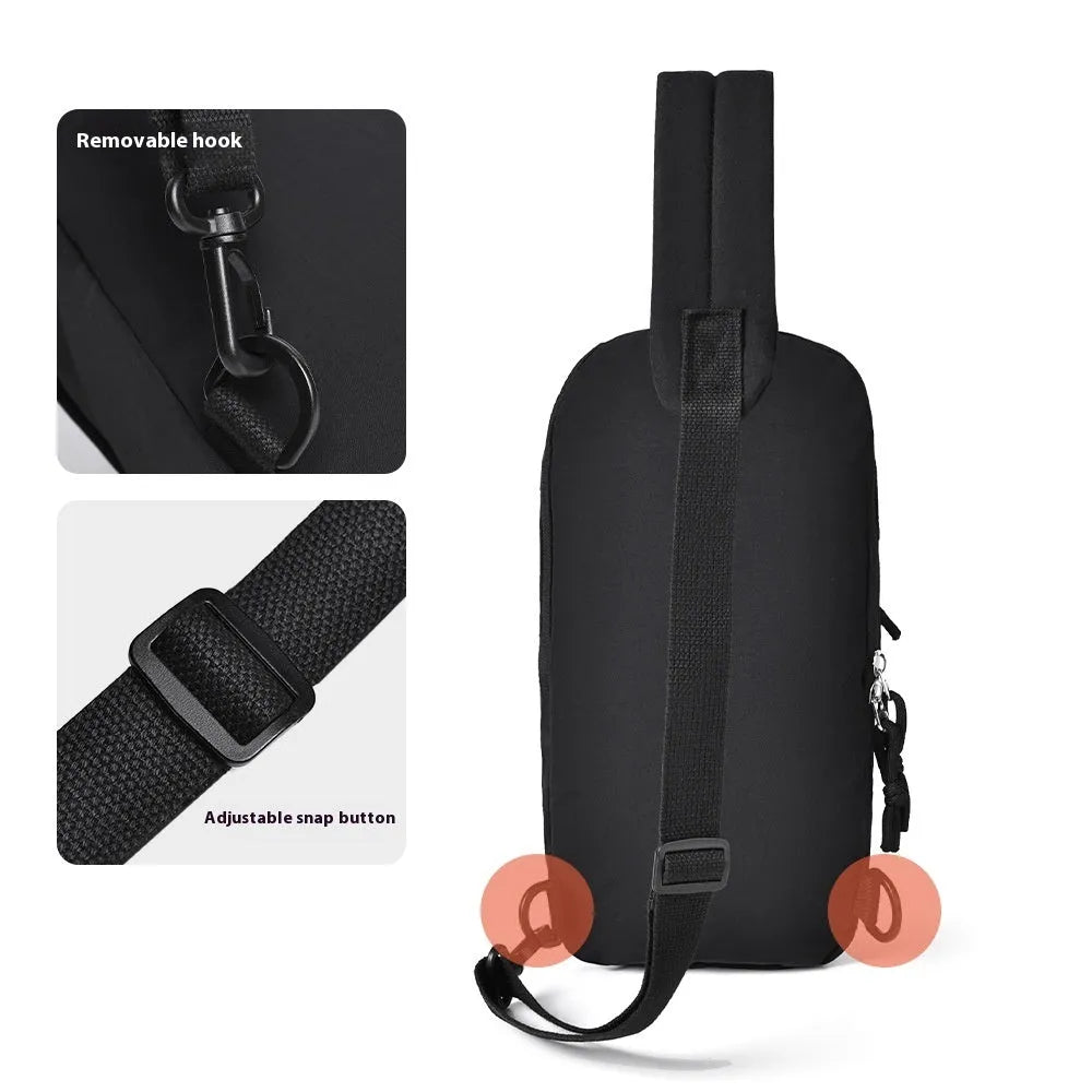 Outdoor crossbody bag in nylon shown in Army Green colour with a visible phone compartment.