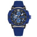 Men's large 51mm luminous waterproof wristwatch showing date display on a coloured band.