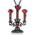 Zinc alloy necklace with hollow candlestick pendant on a cross chain, in retro candlestick colour