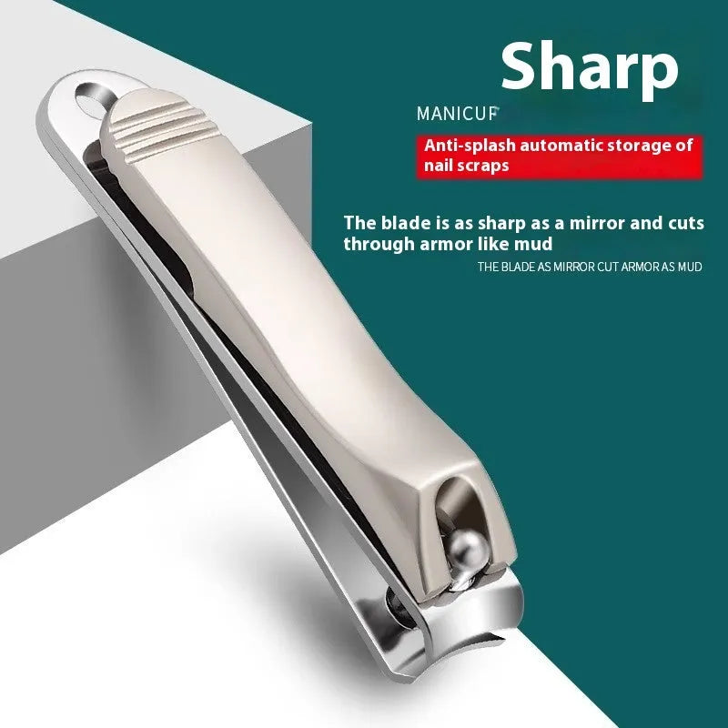 Portable household fingernail maintenance kit with anti-splash design and plastic stainless steel tools in multiple colours