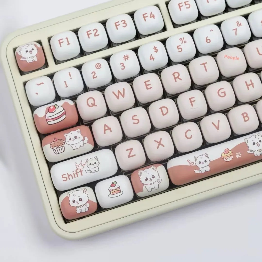 Dessert cat sublimation printed mechanical keyboard key cap with cartoon MOG artwork