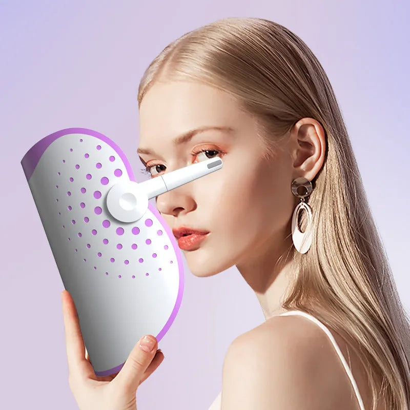 White and purple photon beauty mask IPL device with plug-in power cord