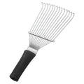 Stainless steel pet grooming rake comb with curved design for dogs and livestock
