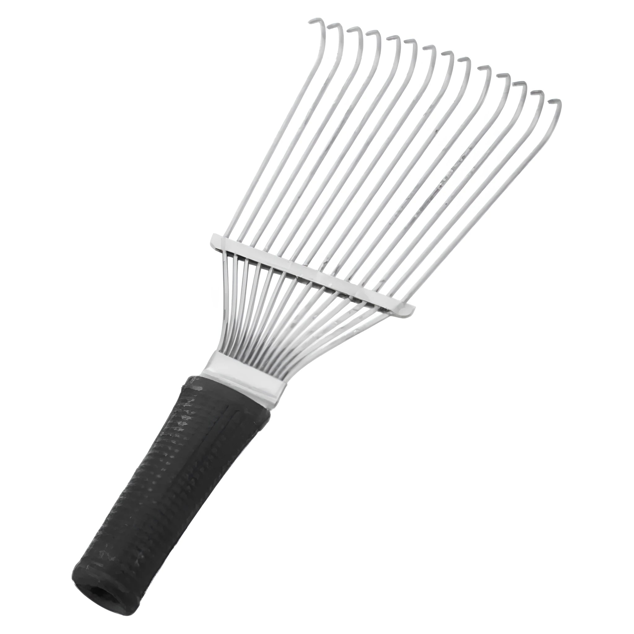 Stainless steel pet grooming rake comb with curved design for dogs and livestock