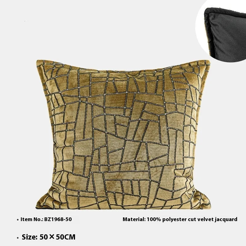 Tuhao gold geometric abstract pattern decorative cushion in square and rectangular sizes