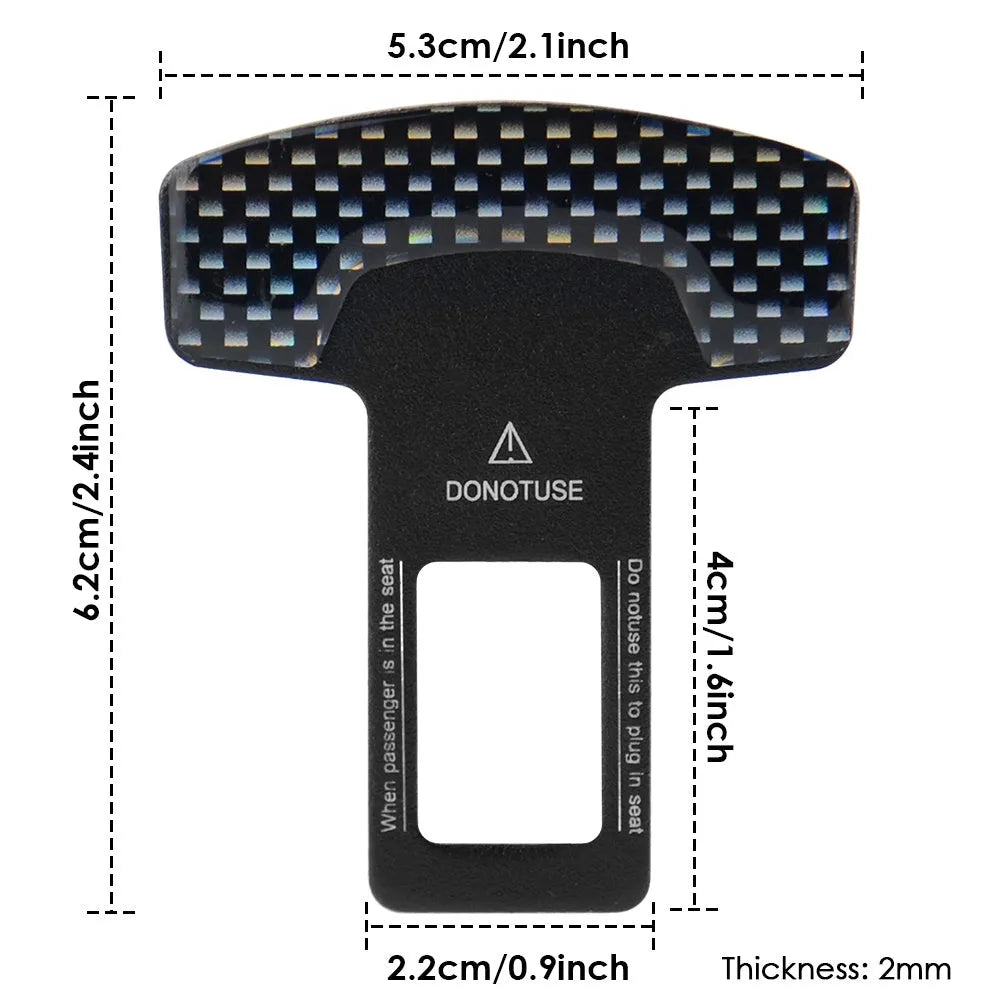 Aluminium keychain bottle opener with frosted carbon fibre finish and 2.1 cm buckle pick head.