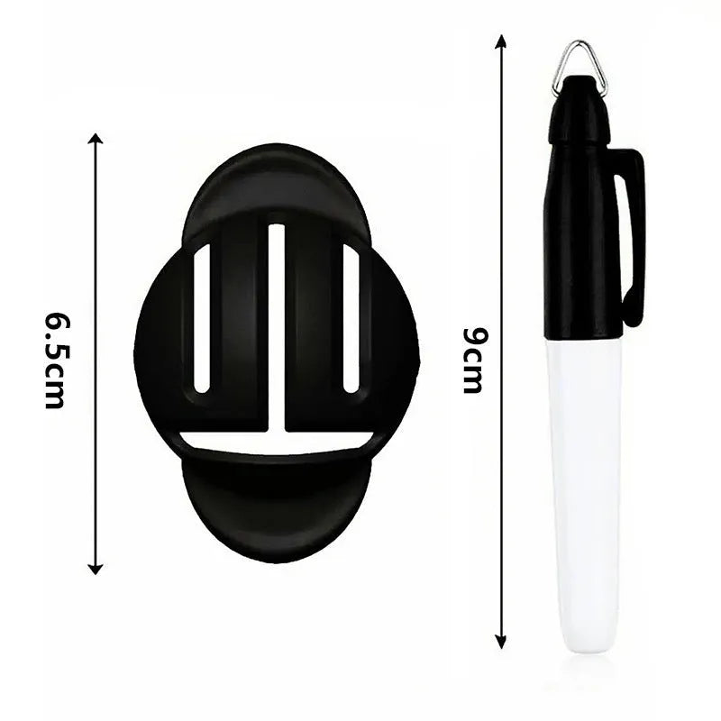 Golf putting alignment tool set with scribers and drawing pens for ball marking
