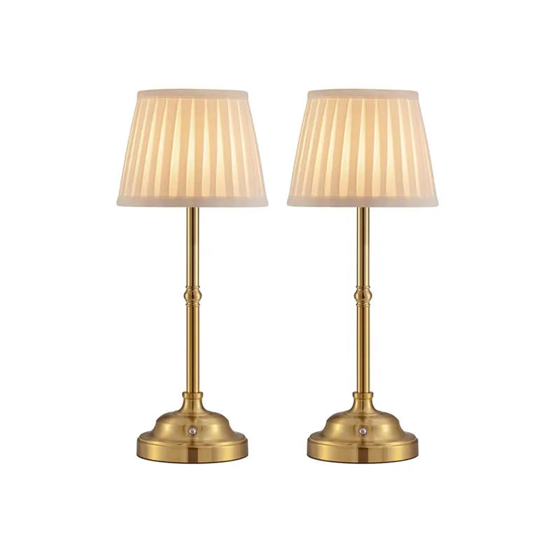 Nordic modern simple gold table lamp, 14 x 40cm, built-in battery, three colours 3W bedside night light
