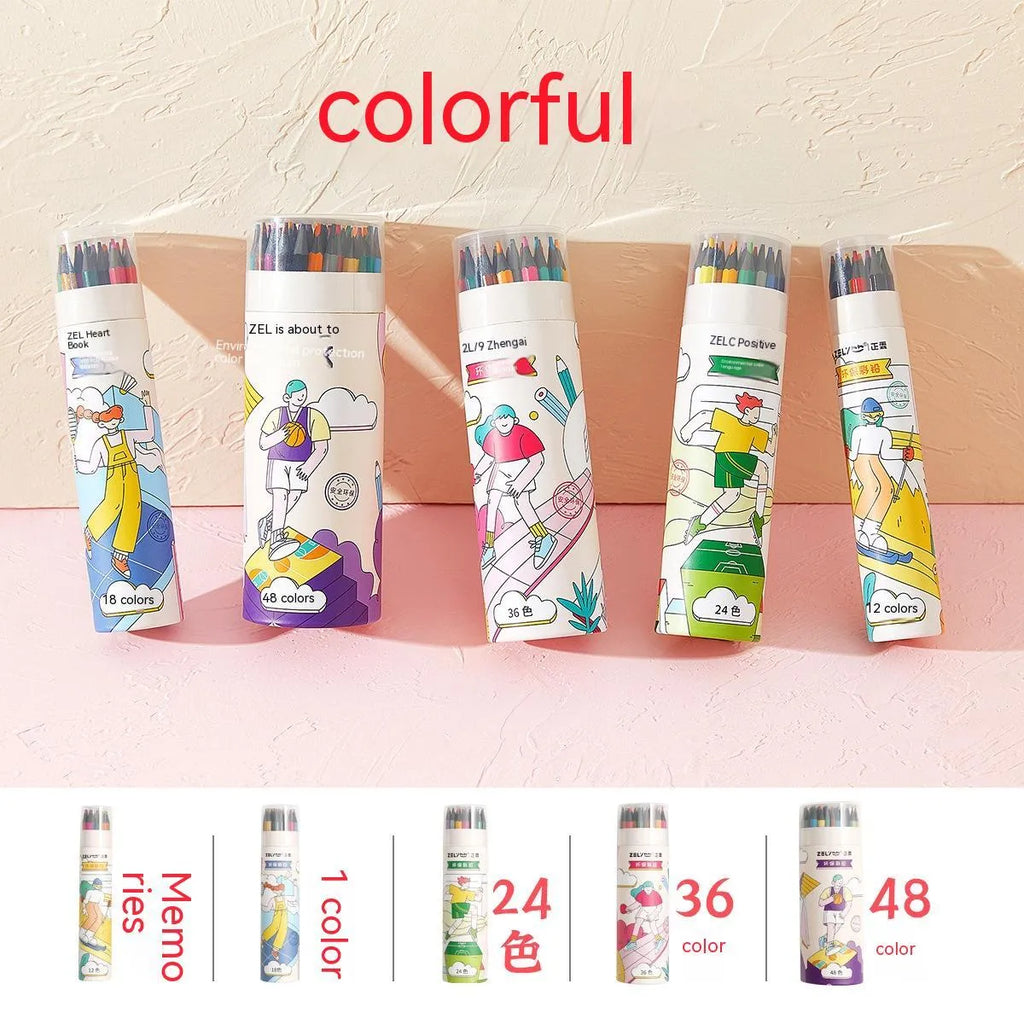 Zhenglin Sports triangular colour pencils in a set of 24 or 36 colours for children's art.