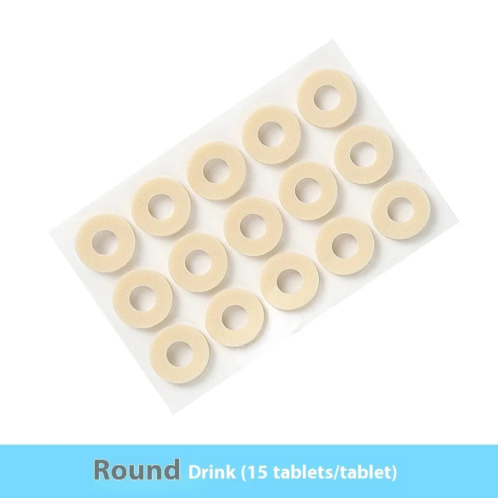 Assortment of PU heel and toe protectors showing large oval, small oval, U-shaped, and circular section shapes