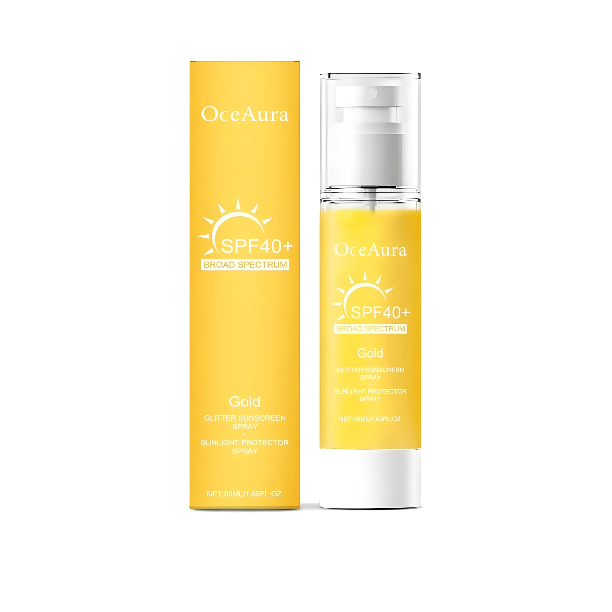 Shiny Sunscreen Spray 50ml bottle with spray nozzle for facial application.