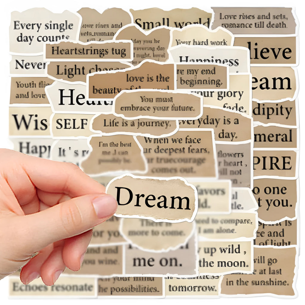 Tear English pattern decorative stickers set with reusable adhesive