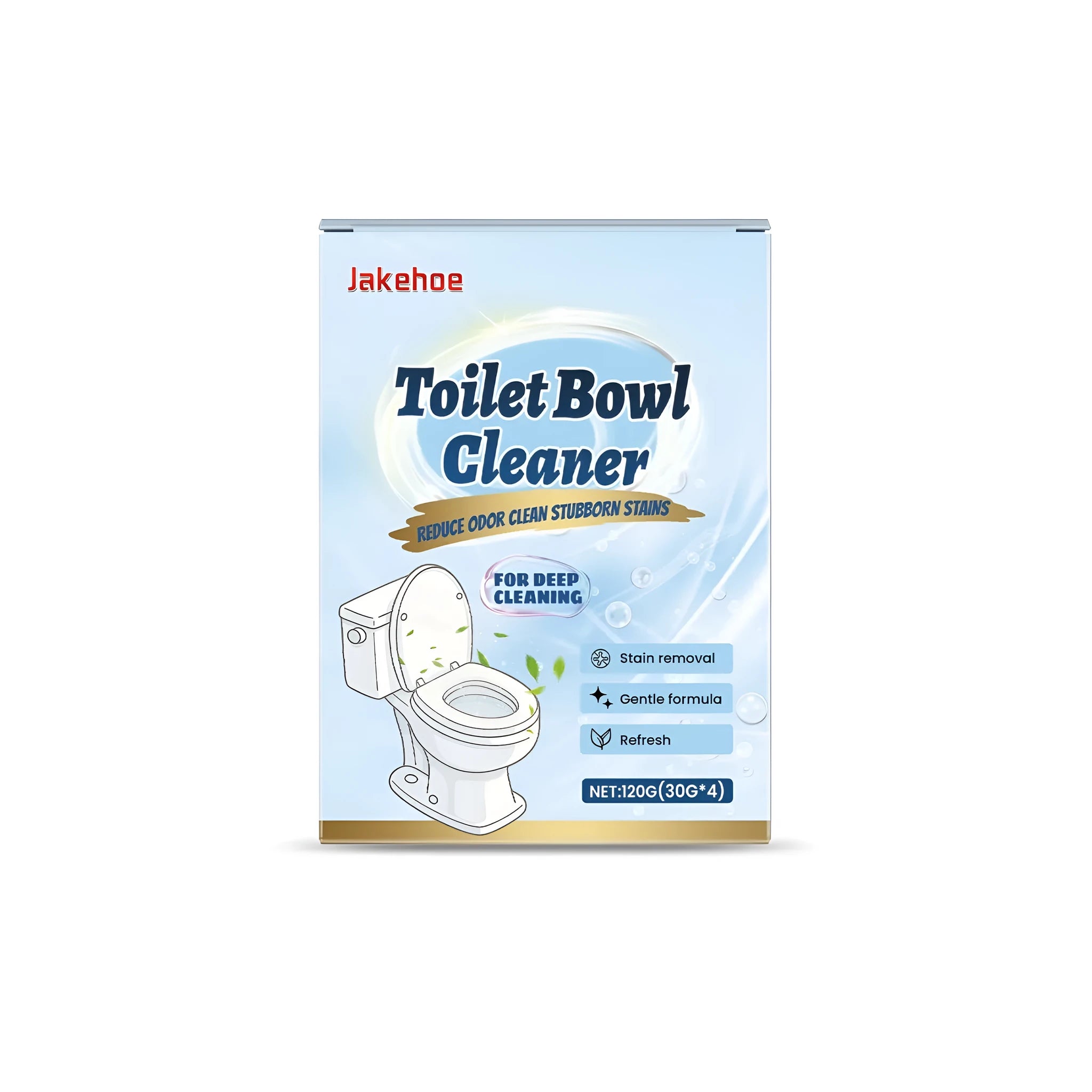 Toilet cleaning powder 120g pack containing four individual 30g sachets for stain removal