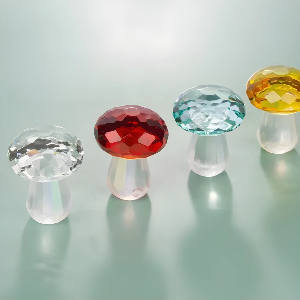 White crystal mushroom decorative craft in modern simplicity style, 40mm by 53mm.