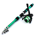 Children's fishing rod pole and wheel suit in blue colour with complete fishing outfit