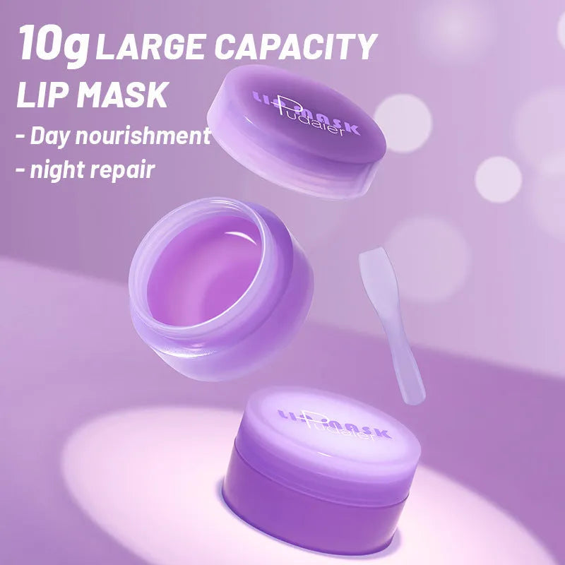 10ml tube of exfoliating lip balm with applicator scraper for moisturising and softening lip lines.