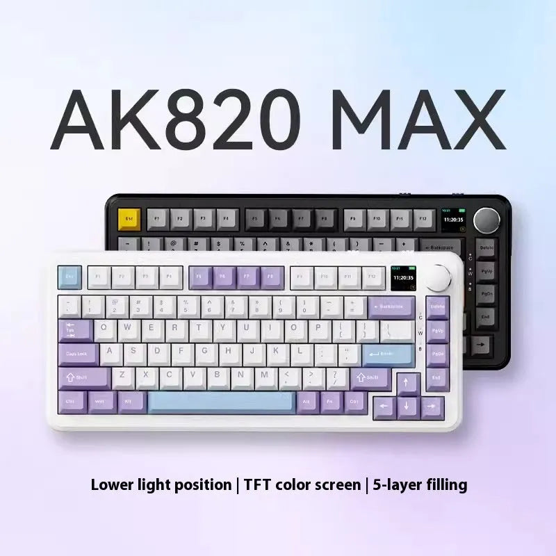 Wireless mechanical keyboard with black, grey and yellow colour scheme showing compact 75% layout with arrow keys
