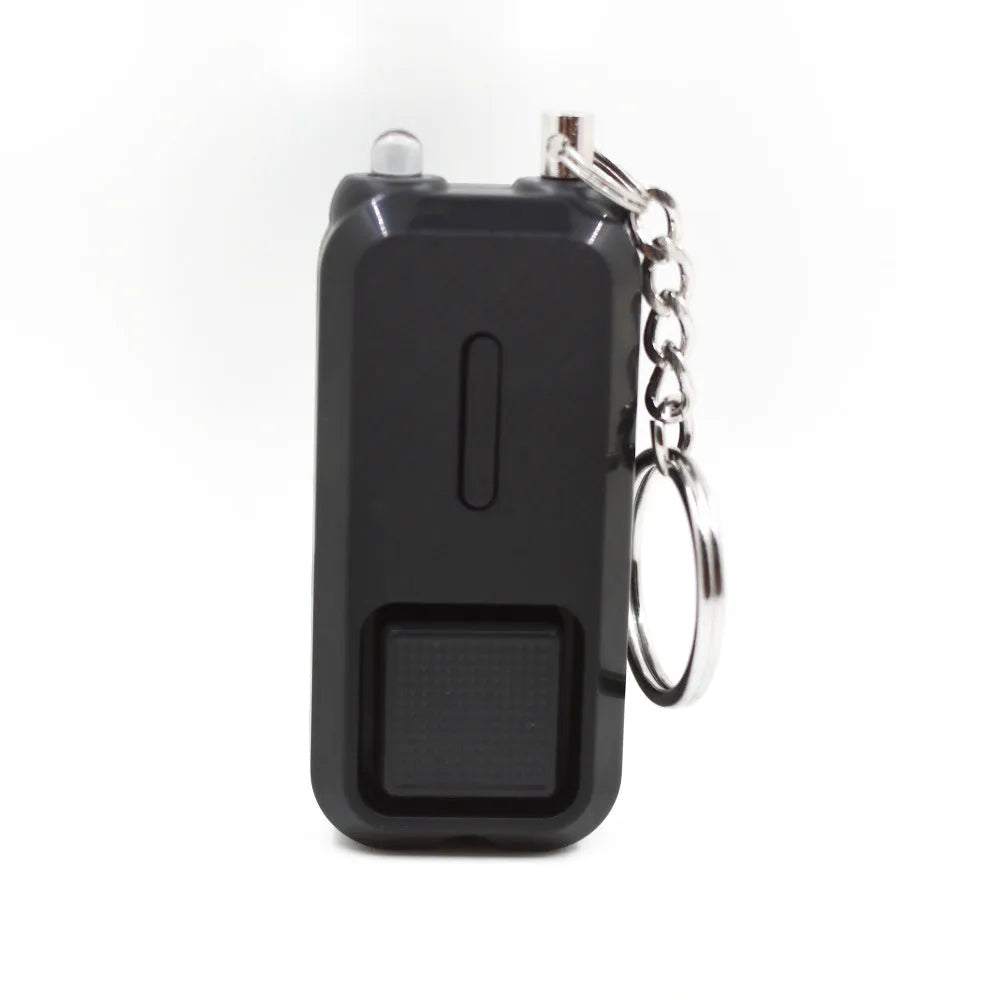 Pink personal safety alarm for women, compact size with 130dB loud siren for self-protection.