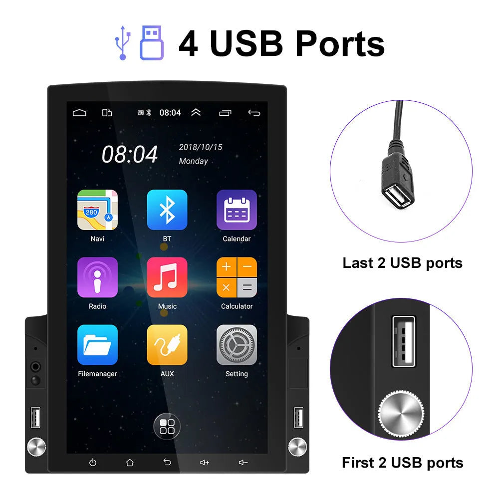 9.7 inch vertical screen Android 10.0 car MP5 player navigator with Bluetooth 4.0 and offline map