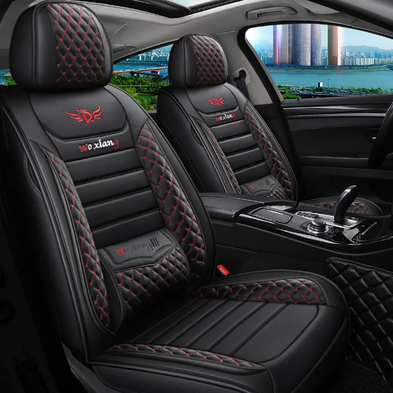 Universal car seat cushion with high elastic sponge filler in red colour option