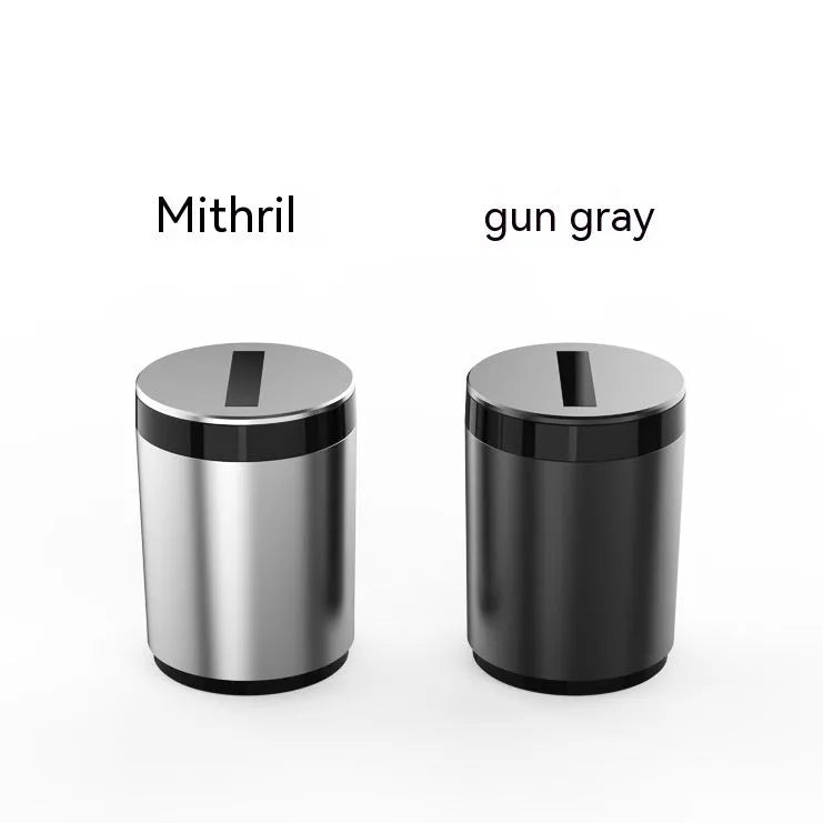 Silver aluminium alloy automatic induction ashtray with closed lid