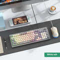 A mechanical keyboard and mouse set in a selected colour, showcasing its three-mould keycaps and model design.