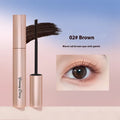Long curling waterproof mascara in black and brown shades with applicator wand