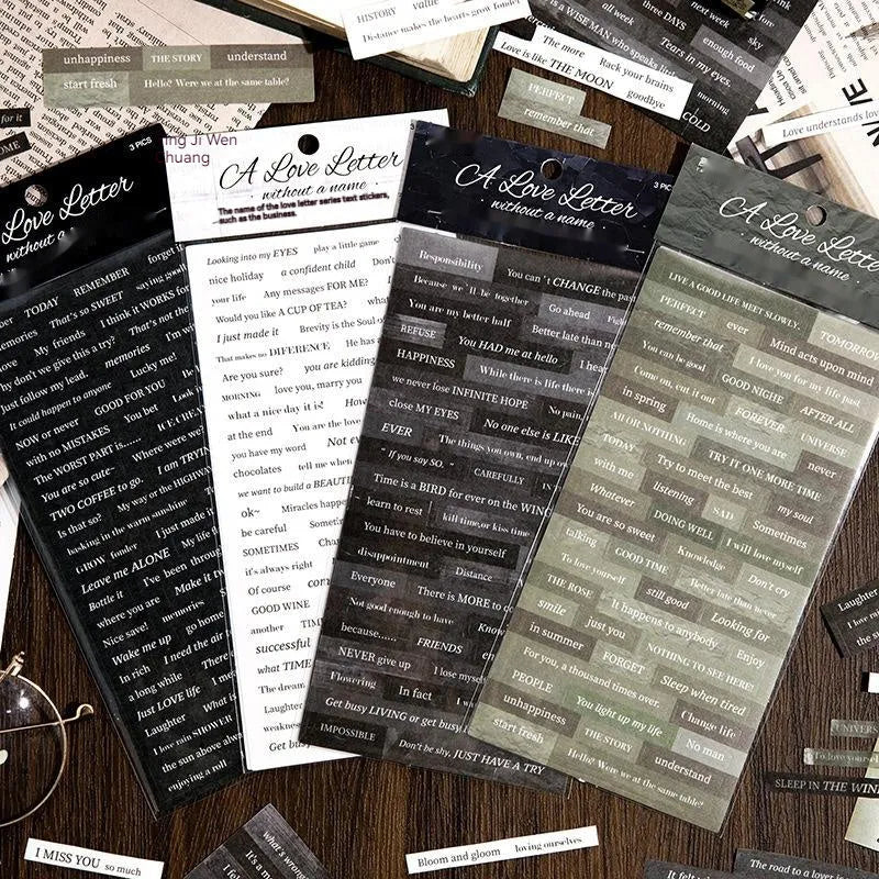 Japanese paper adhesive quotation sticker sheets in four ins style designs for DIY decoration