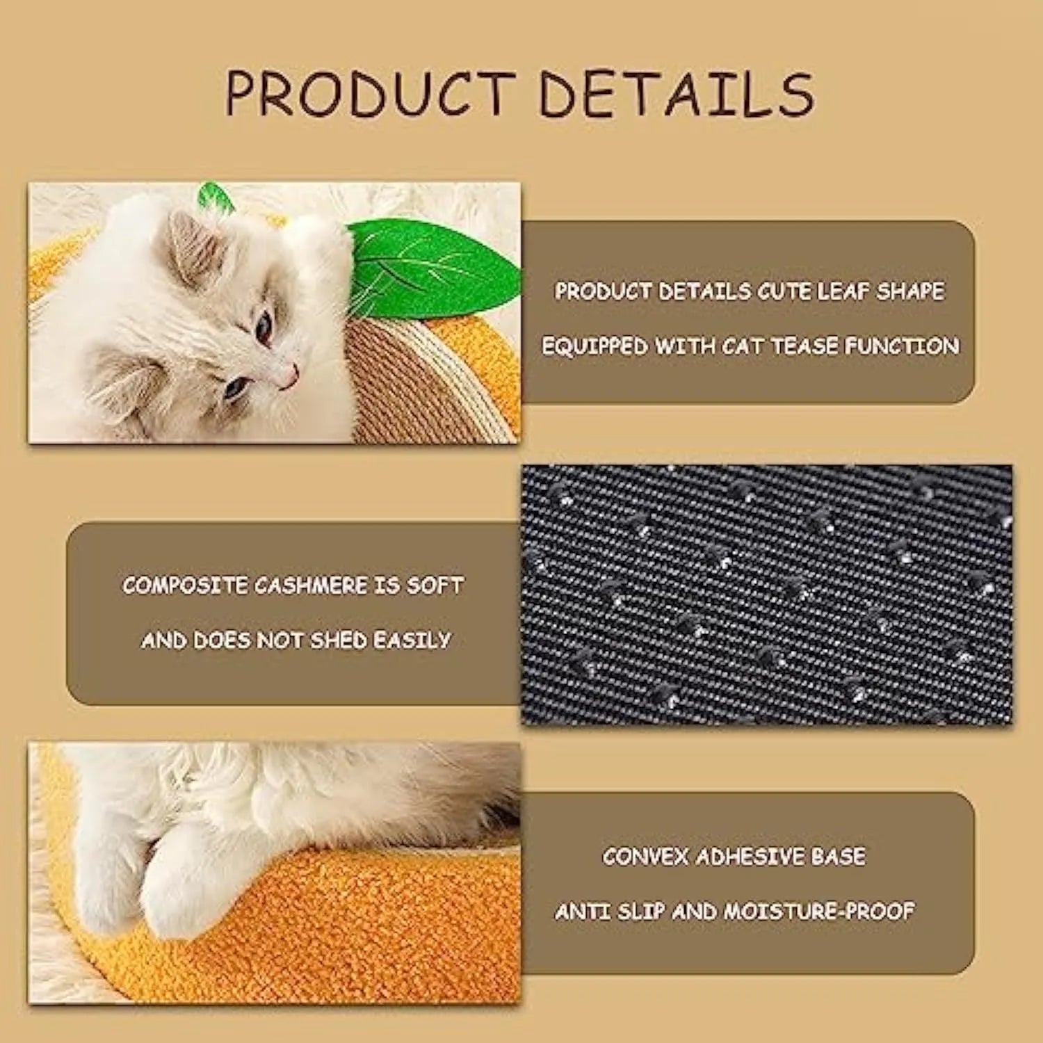 Round yellow sisal cat scratching board and bed for small breeds