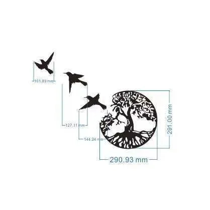 Black electroplated iron wall art hanging ornament with modern simple design, functioning as an indoor wind chime.