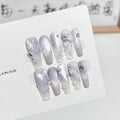 Purple fantasy armour dress costume with starry sky pattern for cosplay