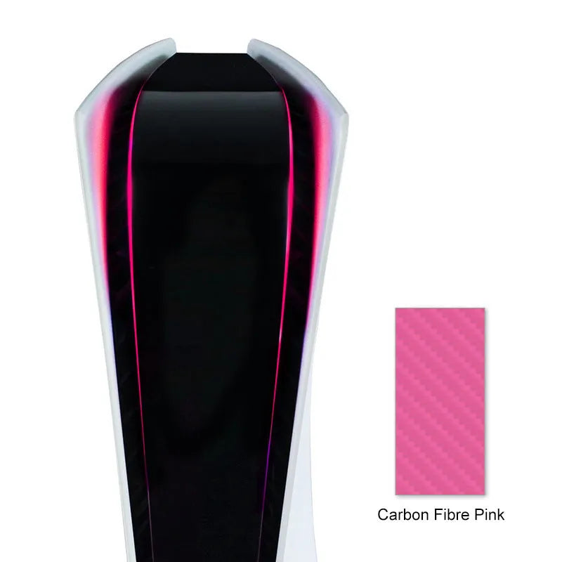 PS5 host light bar sticker with carbon fibre pattern in four colour options