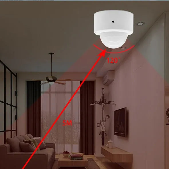 White wireless ZigBee infrared body sensor detector with 33mm by 28mm compact design