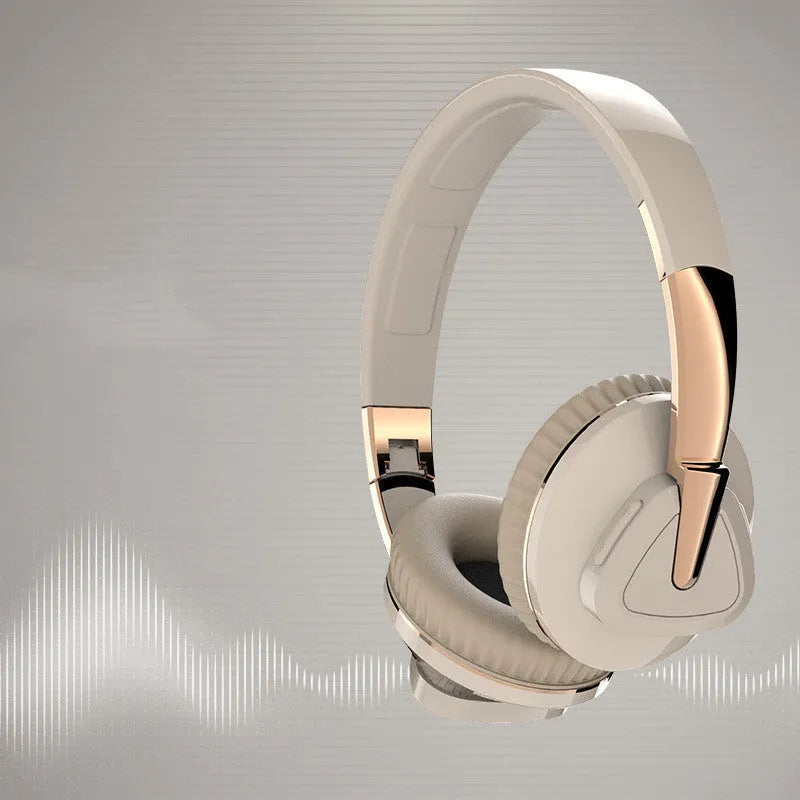 Wireless over-ear headset with Bluetooth connectivity showing AUX jack and TF card slot in multiple colour options
