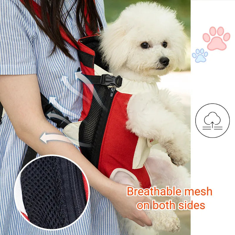 Pet chest sling bag for puppy kitten cat small dog in blue yellow with cross shoulder strap