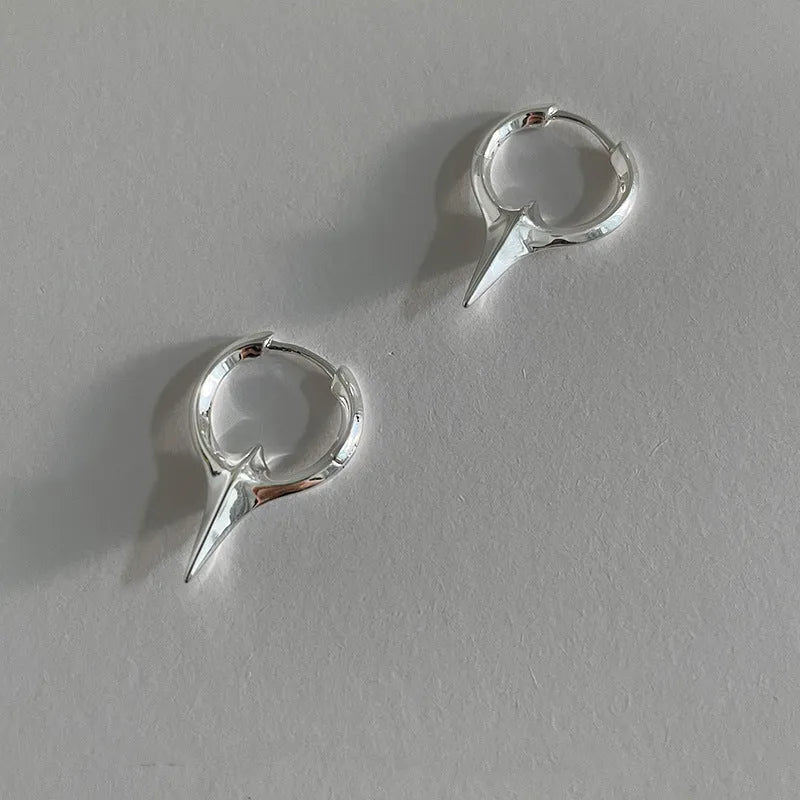Geometric star earrings for women with copper white gold electroplated finish