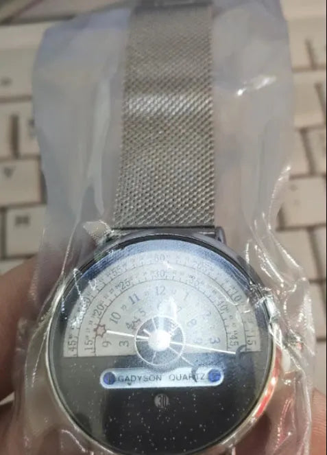 M-1288 men's sport watch with round 40mm dial, alloy case, and choice of stainless steel or leather strap.