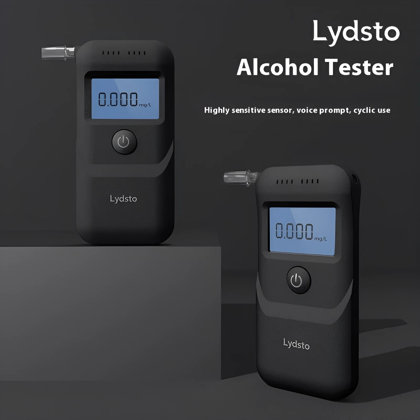 Black household alcohol breath tester for drinking check and drunk driving detection