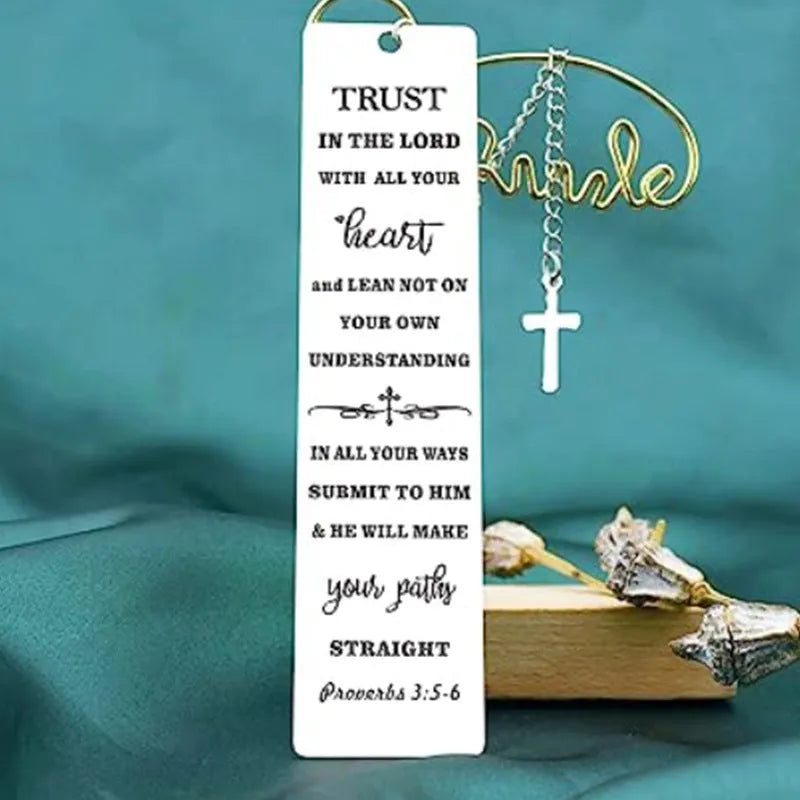 Stainless steel metal bookmark with European style design in CFS5170 steel colour for bible reading