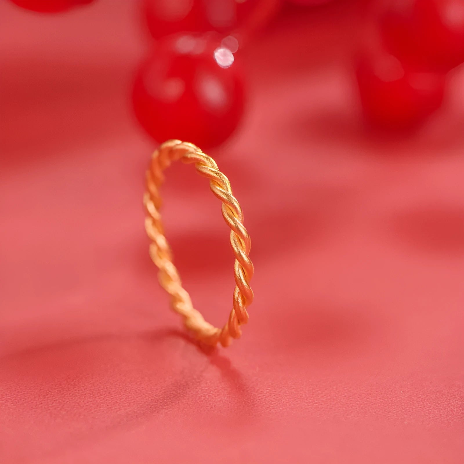 Brass gold plated women's simple bracelet ring in twist, matte and glossy finishes