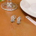 Women's electroplated copper diamond-effect earrings in silver, gold and rose gold colour options