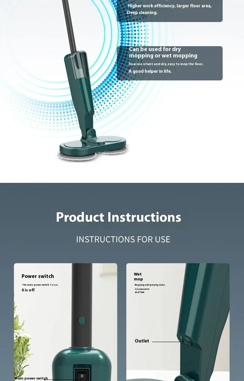 S5 Green wireless USB charging sweeping and mopping all-in-one floor cleaning machine
