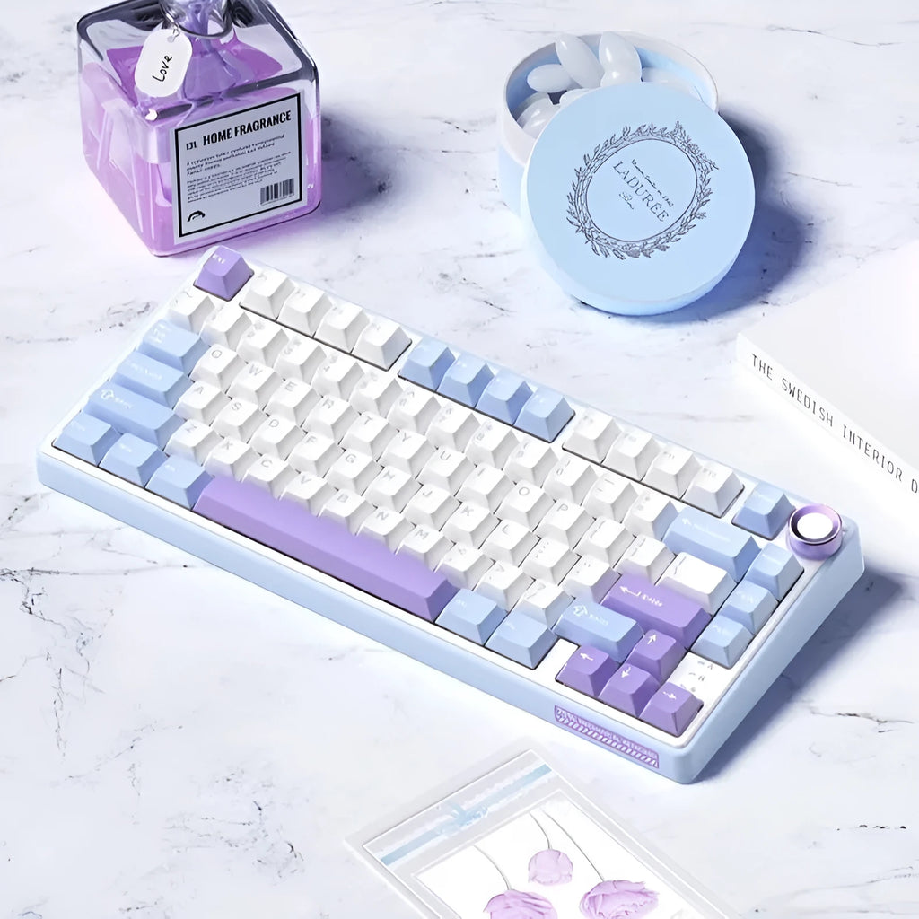Wireless mechanical keyboard with RGB lighting and hot-swappable key switches