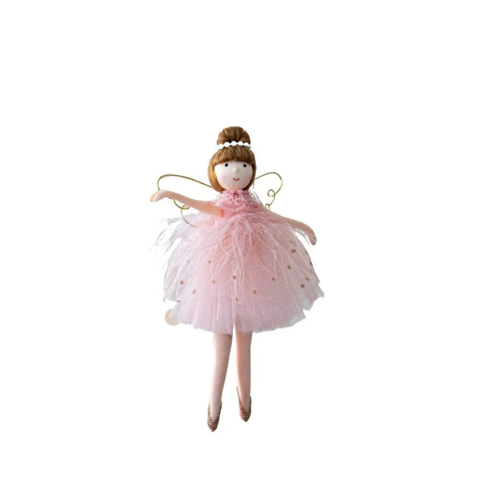 Pink and white cloth ballet girl angel doll plush pendant ornament