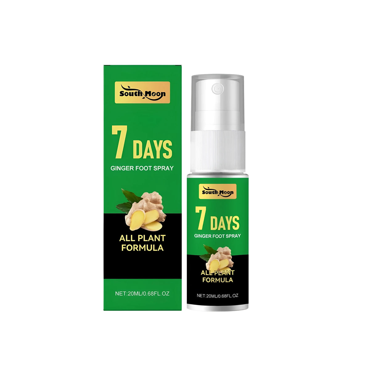 20ml foot spray bottle with ginger and centella asiatica ingredients