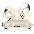 Sports hanging ear Bluetooth earphones in black or beige with digital display screen