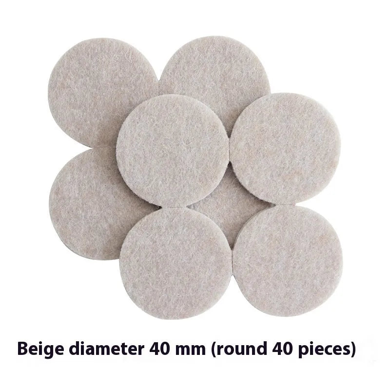 Beige plastic chair leg stoppers set showing round and square furniture protection pads